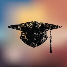 Hat of education design on blur background vector