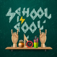 School is cool template with schools workspace supplies N2