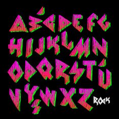 Creative colorful alphabet rock style