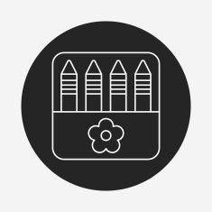 crayon line icon