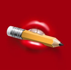 Pencil in Mouth