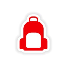 icon sticker realistic design on paper backpack