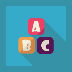 Flat modern design with shadow cubes letters
