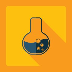 Flat modern design with shadow chemical flask N2