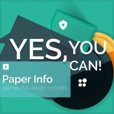 Flat design square banner with slogan N27