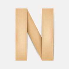 3d elegant folded paper letter N