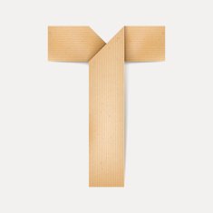 3d elegant folded paper letter T