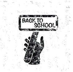 Back to school design on old background vector