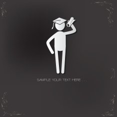 Student design on black background vector N2