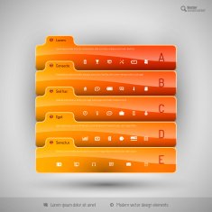 Modern business tabs for infographics N4