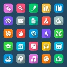 School flat icons N4