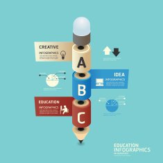 isometric colorful pencil infographicd Modern Design