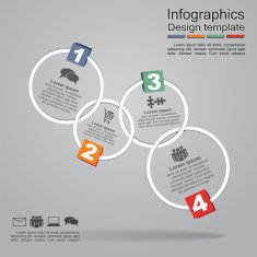 Infographic report template with frames and icons Vector N3