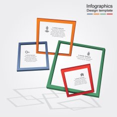 Infographic report template with frames and icons Vector N4