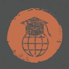 Education symbol design on old background vector