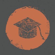Hat of education symbol design on old background vector
