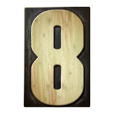 3d wood letterpress number 8