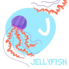 Funny cartoon animals vector alphabet letter set for kids J N2