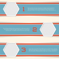 Infographic design with hexagon photo containers