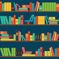 seamless pattern bookshelves