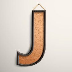 3d wooden frame cork board letter J