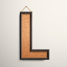 3d wooden frame cork board letter L