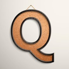 3d wooden frame cork board letter Q