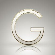 3d elegant pearl white alphabet G