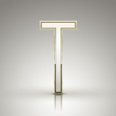 3d elegant pearl white alphabet T
