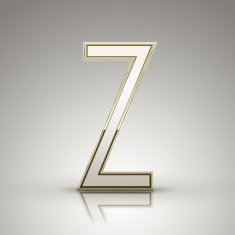 3d elegant pearl white alphabet Z