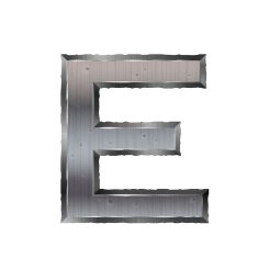 3d metal letter E