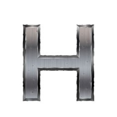 3d metal letter H