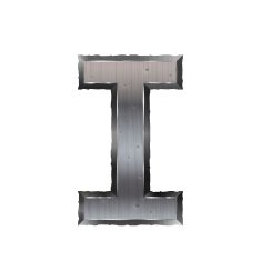 3d metal letter I