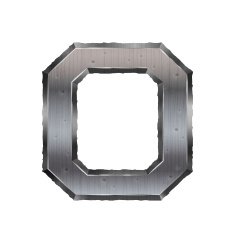 3d metal letter O