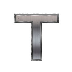3d metal letter T