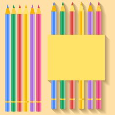 flat desgn color pensils vector image N2