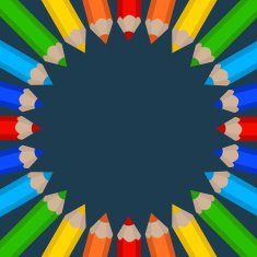 frame of colored pencils