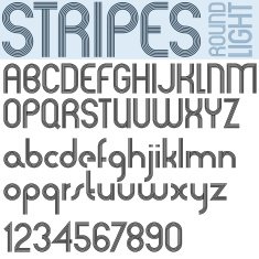 Poster rounded black font and numbers on white background letters