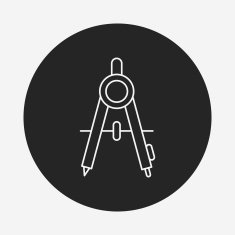 Stationery compasses line icon N18