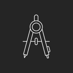 Stationery compasses line icon N19