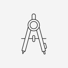 Stationery compasses line icon N20