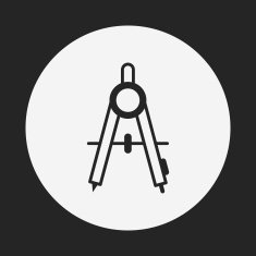 Stationery compasses icon N20
