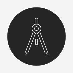 Stationery compasses line icon N21