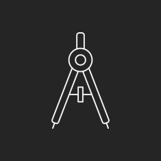 Stationery compasses line icon N22