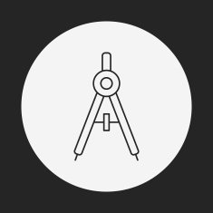 Stationery compasses line icon N23