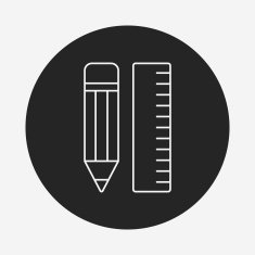 pencil and ruler line icon N12