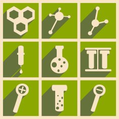 Flat with shadow concept and mobile application laboratory