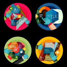 Set of flat design circle option infographics concepts N2