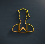Student on blackboard background design clean vector