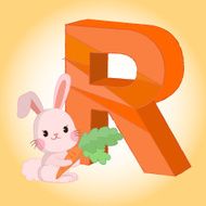 R Rabbit Alphabet icon great for any use Vector EPS10